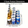 1 Set 3/4/5 Rows Soda Can Dispenser, Refrigerator Bottle Can Organizer, Self-Pushing Soda Can Dispenser Holds Up To 12 Cans