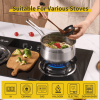 WANGYUANJI Non-Stick Stainless Steel Saucepan With Lid, 2.85QT Small Soup Pot For All Stoves, Oven Save, Dishwasher Safe