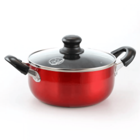 Better Chef 2-Quart Metallic Red Aluminum Dutch Oven with Glass Lid