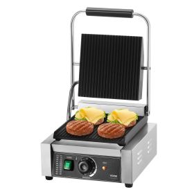 VEVOR Commercial Panini Press Grill Electric Sandwich Maker Griddle Plate 9"x9"