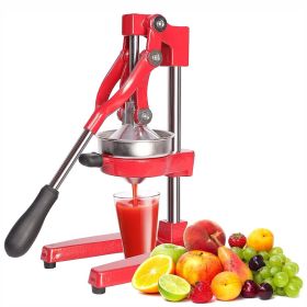 Citrus Pomegranate Juicer Labor-saving Manual Fruit Juicer Press Fruit Squeezer with Stable Non-slip Base, Red