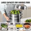 VEVOR 5-Tier Stainless Steel Steamer, 11'' Multi-Layer Cookware Pot with Handles on Both Sides, Work with Gas, Electric, Grill Stove Top, Dia-28cm