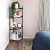 YSSOA 4 Tier Corner Display Rack Multipurpose Metal Shelving Unit, Bookcase Storage Rack Plant Stand for Living Room, Home Office, Kitchen