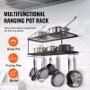 VEVOR Pot Rack Wall Mounted, 30 inch Pot and Pan Hanging Rack, Pot and Pan Hanger with 12 S Hooks, 55 lbs Loading Weight, Ideal for Pans, Utensils