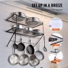 VEVOR Pot Rack Wall Mounted, 30 inch Pot and Pan Hanging Rack, Pot and Pan Hanger with 12 S Hooks, 55 lbs Loading Weight, Ideal for Pans, Utensils