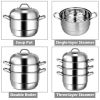 3 Tier Stainless Steel Cookware Pot Saucepot Steamer