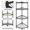 YSSOA 4 Tier Corner Display Rack Multipurpose Metal Shelving Unit, Bookcase Storage Rack Plant Stand for Living Room, Home Office, Kitchen