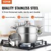 VEVOR Steamer Pot, 8.66in/22cm Steamer Pot for Cooking with 3QT Stock Pot and Vegetable Steamer