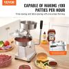 VEVOR Commercial Burger Patty Maker, 150mm/6inch Hamburger Beef Patty Maker, Heavy Duty Food-Grade Stainless Steel Bowl Burger Press Machine