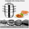 3 Tier Stainless Steel Cookware Pot Saucepot Steamer