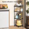 YSSOA 4 Tier Corner Display Rack Multipurpose Metal Shelving Unit, Bookcase Storage Rack Plant Stand for Living Room, Home Office, Kitchen