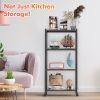 Kitchen Bakers Rack, Heavy Duty Bakers Rack 4-Tier Free Standing Kitchen Storage Shelf Rack Hight Adjustable with Wheels & Feet