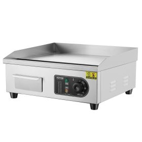 VEVOR Commercial Electric Griddle, 1700W Countertop Flat Top Grill, 122¬∞F-572 ¬∞F Adjustable Temp (Flatbed Type: Full Flat, Pan Size: 18 inch)