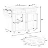 Kitchen Island Cart with Two Storage Cabinets and Two Locking Wheels,43.31 Inch Width,4 Door Cabinet and Two Drawers,Spice Rack, Towel Rack